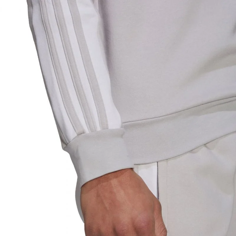 Šedá pánská mikina Adidas s bílými prvky