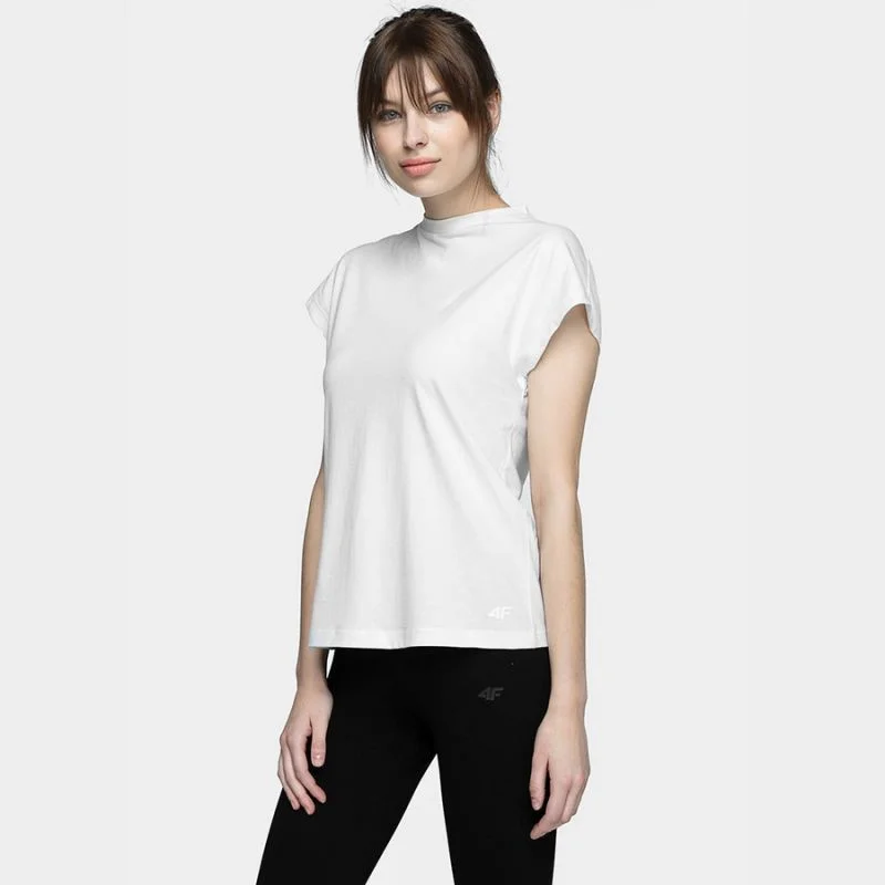 Bílé dámské triko pro klasické nošení 4F