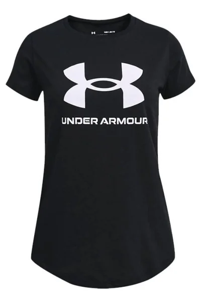 Černé dívčí tričko Under Armour s bílým logem