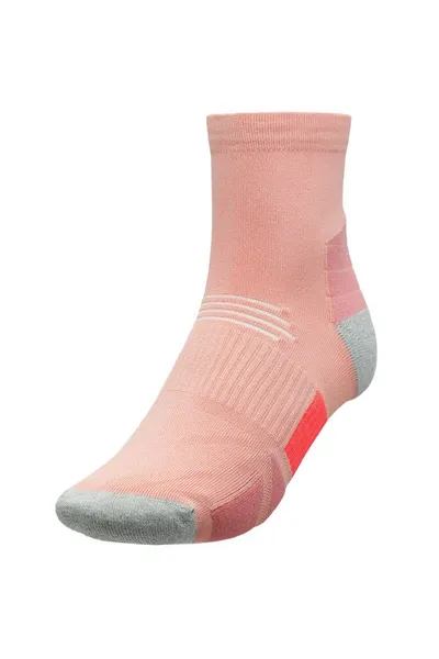 Světle růžové dámské ponožky 4F s šedými prvky