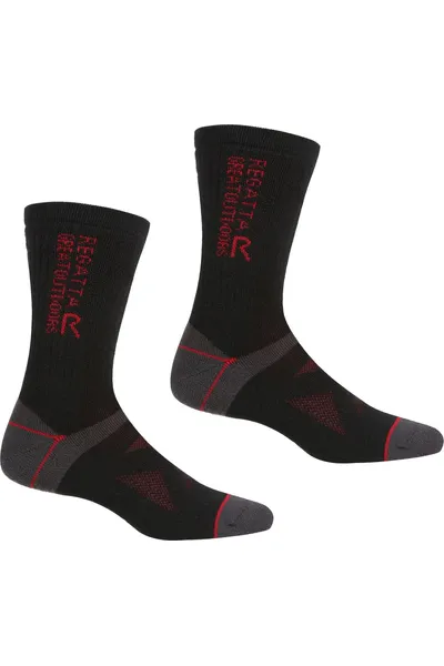 Pánské černé ponožky Regatta RUH041 2Pair Wool Hiker