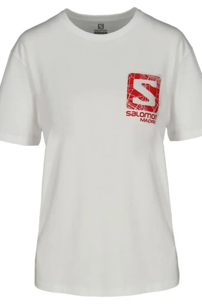 Bílé triko s potiskem Salomon Barcelona