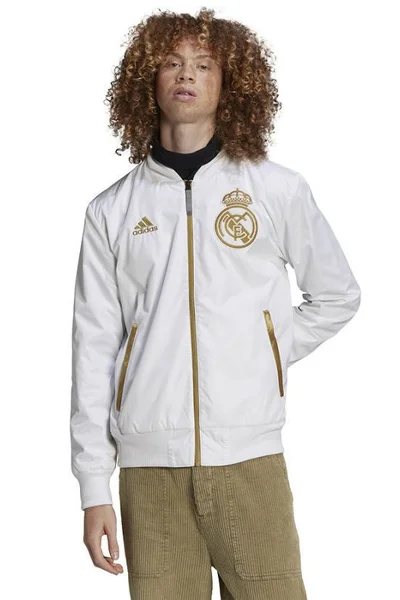 Bílá bunda s potiskem Real Madrid Bomber ADIDAS