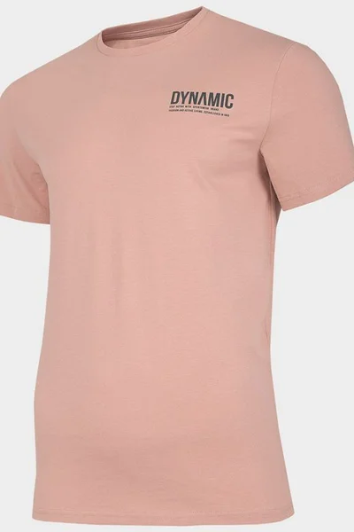 Růžové pánské tričko 4F s potiskem na zádech