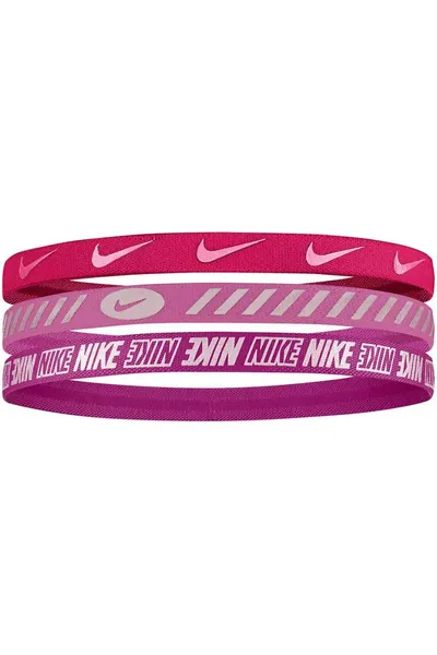 Růžová čelenka Nike - 3 ks
