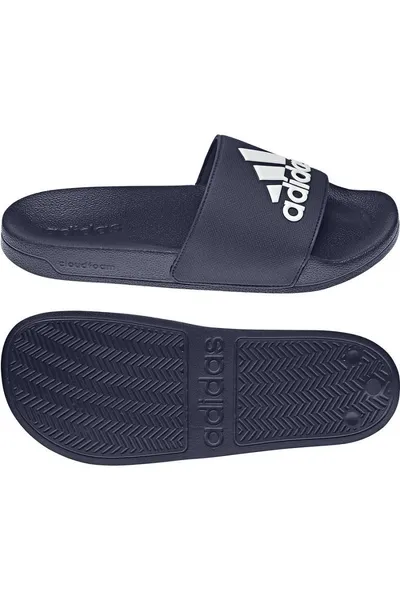 Unisex tmavě modré pantofle Adilette  Adidas
