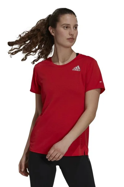 Dámské červené běžecké tričko HEAT RDY Adidas