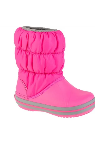Dívčí růžové sněhule Crocs Winter Puff Boot