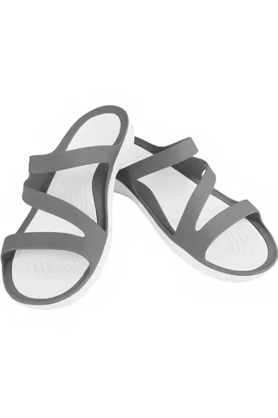 Dámské bílošedé sandály Crocs Swiftwater Sandal