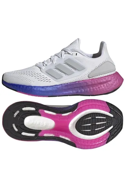 Dámské bílo-fialové běžecké boty Pure Boost 22 Adidas
