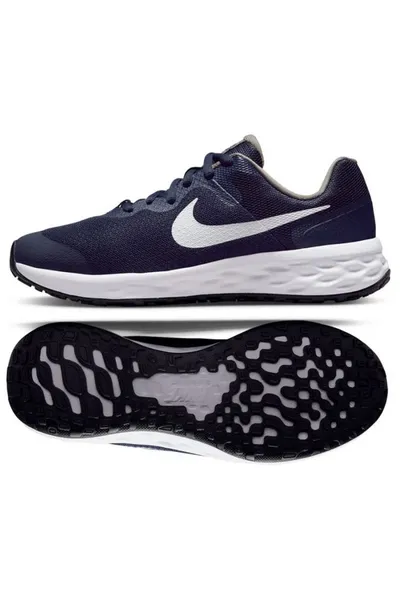 Dětské běžecké tmavě modré boty Revolution 6 Nike