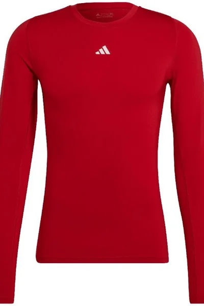 Pánské červené tričko s dlouhým rukávem Techfit Aeroready Long Sleeve Adidas