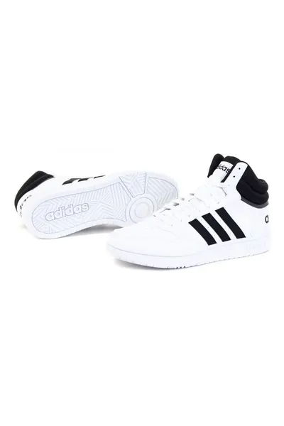 Pánské bílé boty Hoops 3.0 Mid Adidas