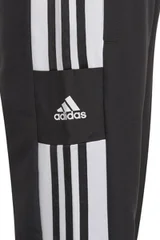 Černé dětské sportovní kalhoty Adidas s bílými prvky