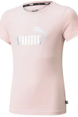 Růžové dívčí tričko Puma s logem na hrudi