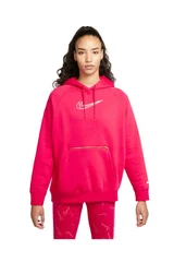 Korálová dámská mikina s kapucí Oversized Nike