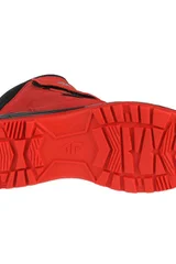 Červeno-černé dětské trekové boty 4F na suchý zip