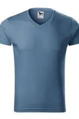 Pánské modré tričko Slim Fit  Malfini
