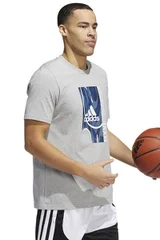 Pánské šedé bavlněné tričko Badge of Sport Courts Adidas