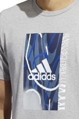 Pánské šedé bavlněné tričko Badge of Sport Courts Adidas