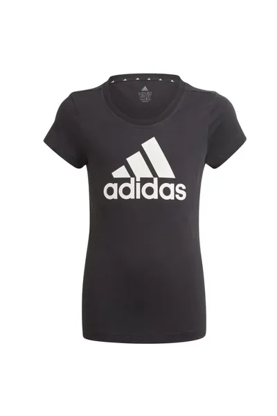 Dětské černé tričko s velkým logem Adidas