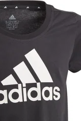 Dětské černé tričko s velkým logem Adidas