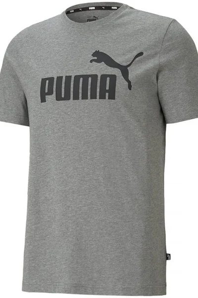 Pánské šedé tričko ESS Logo Tee Medium  Puma