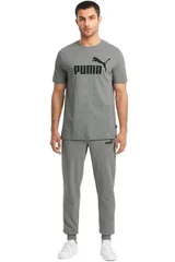 Pánské šedé tričko ESS Logo Tee Medium  Puma