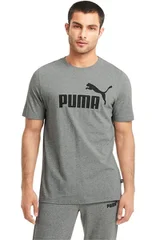 Pánské šedé tričko ESS Logo Tee Medium  Puma