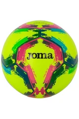 Neon žlutý míč na fotbal s barevnými detaily Joma