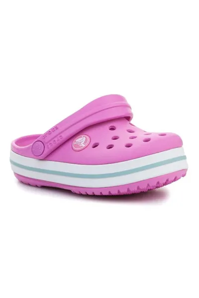 Růžové dětské pohodlné sandály Crocs Crocband
