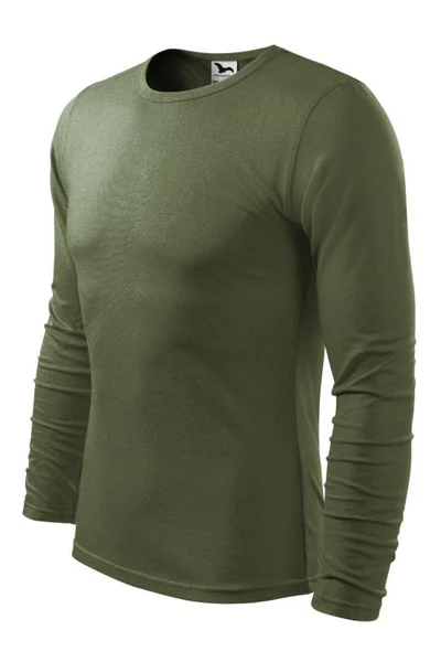 Pánské khaki zelené tričko s dlouhým rukávem Fit-T LS Malfini