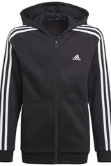 Chlapecká černá mikina Essentials 3S s kapucí a zipem  Adidas