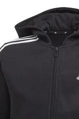 Chlapecká černá mikina Essentials 3S s kapucí a zipem  Adidas