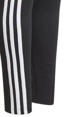 Dívčí černé legíny s pruhy D2M 3 Stripes Tight Adidas