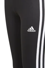 Dívčí černé legíny s pruhy D2M 3 Stripes Tight Adidas