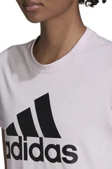 Dámské růžové tričko s velkým logem Adidas