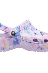 Dámské světle fialové pantofle Crocs Classic Platform Tie Dye