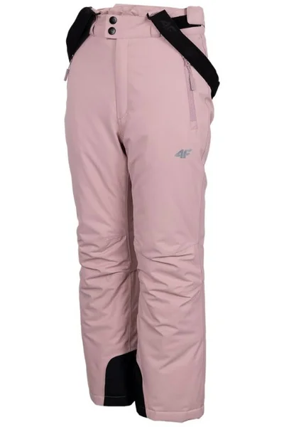 Dívčí světle růžové lyžařské kalhoty 4F