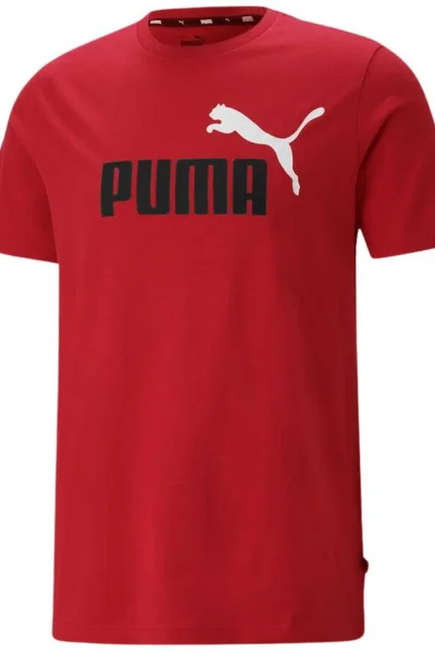 Pánské červené tričko Puma ESS+ 2 Col Logo T-Shirt