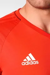 Korálové pánské tričko na fotbal s výstřihem do V ADIDAS