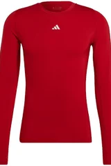 Pánské červené tričko s dlouhým rukávem Techfit Aeroready Long Sleeve Adidas