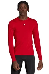 Pánské červené tričko s dlouhým rukávem Techfit Aeroready Long Sleeve Adidas