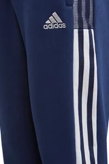 Modré dětské tepláky Adidas Sweat s bílými detaily