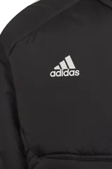 Zimní dětská prošívaná bunda s kapucí Adidas černá s logem