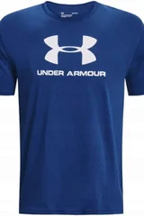 Modré pánské tričko s logem Under Armour Sportstyle SS