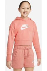 Růžová dívčí mikina s kapucí Sportswear Club Nike