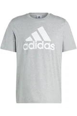 Pánské šedé triko Adidas Essentials Single Jersey 3-Stripes Tee