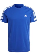 Sportovní pánské modré tričko Adidas s pruhy