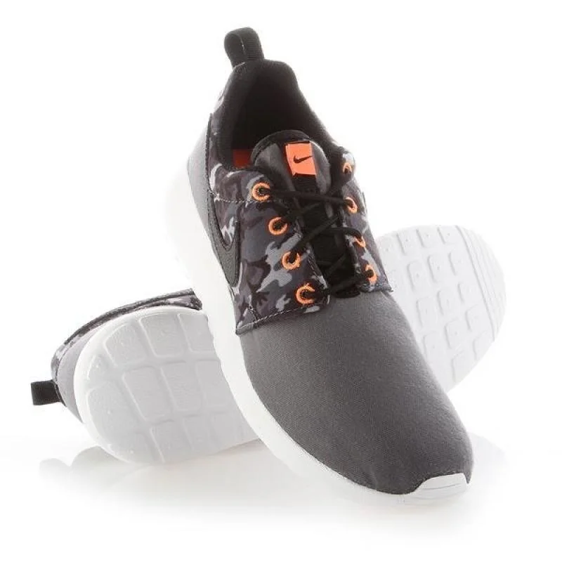 Šedé dětské boty Nike Roshe s moro vzorem